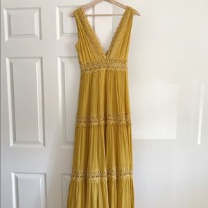 Forever 21 Mustard Boho Dress (Size S)
